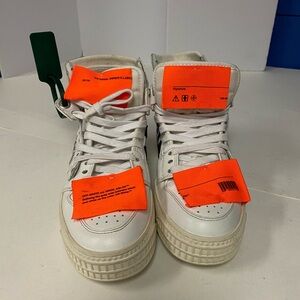 Off-White Cup Sole 3.0 High-Top Sneakers White/Orange EU 36 Made In Italy Leath